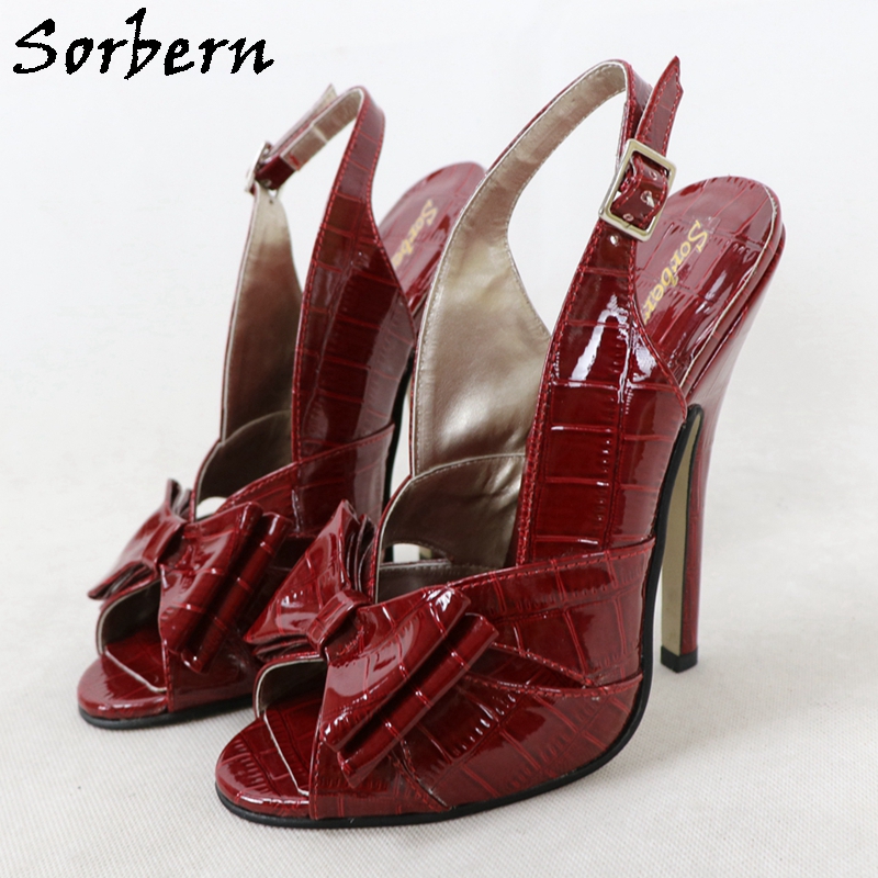 Crossfit Guy - Sorbern, sandalias sexis de cocodrilo rojo