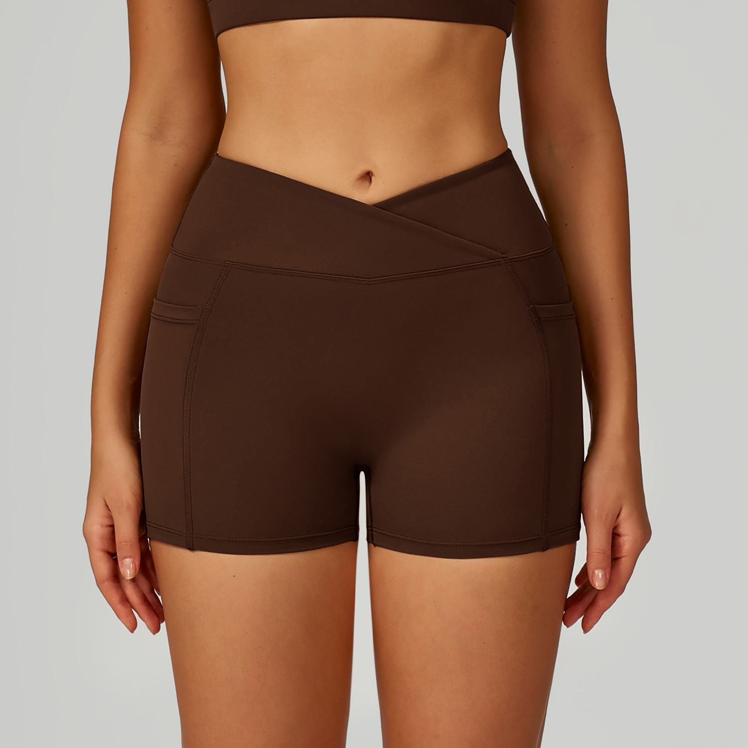 Shorts de yoga de cintura cruz - Crossfit Workout With Equipment reseña y precio